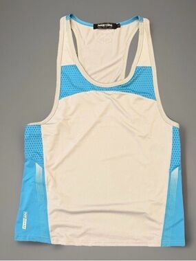 Nasty Pig Men’s Medium Athletic Tank Top Blue And Gray With Mesh Side Paneling